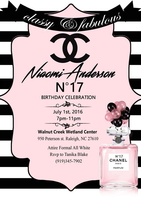 Chanel Birthday Invitation Template